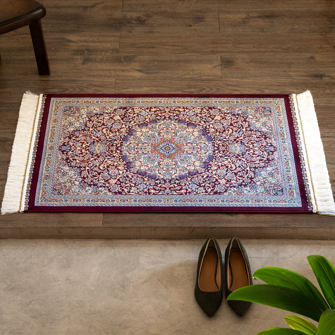 バンブーシルク絨毯　レッド色　149×226cm バンブーシルク絨毯 レッド色 149×226cm