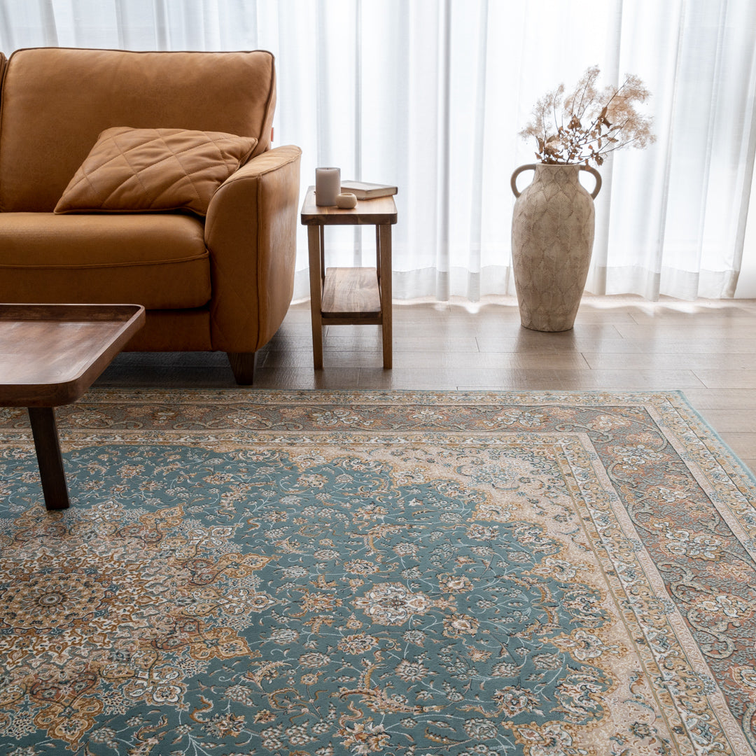 パリィ柄 クラウディブルー色 ペルシャ絨毯（機械織） ラグサイズ 200×250cm – Persiadirect
