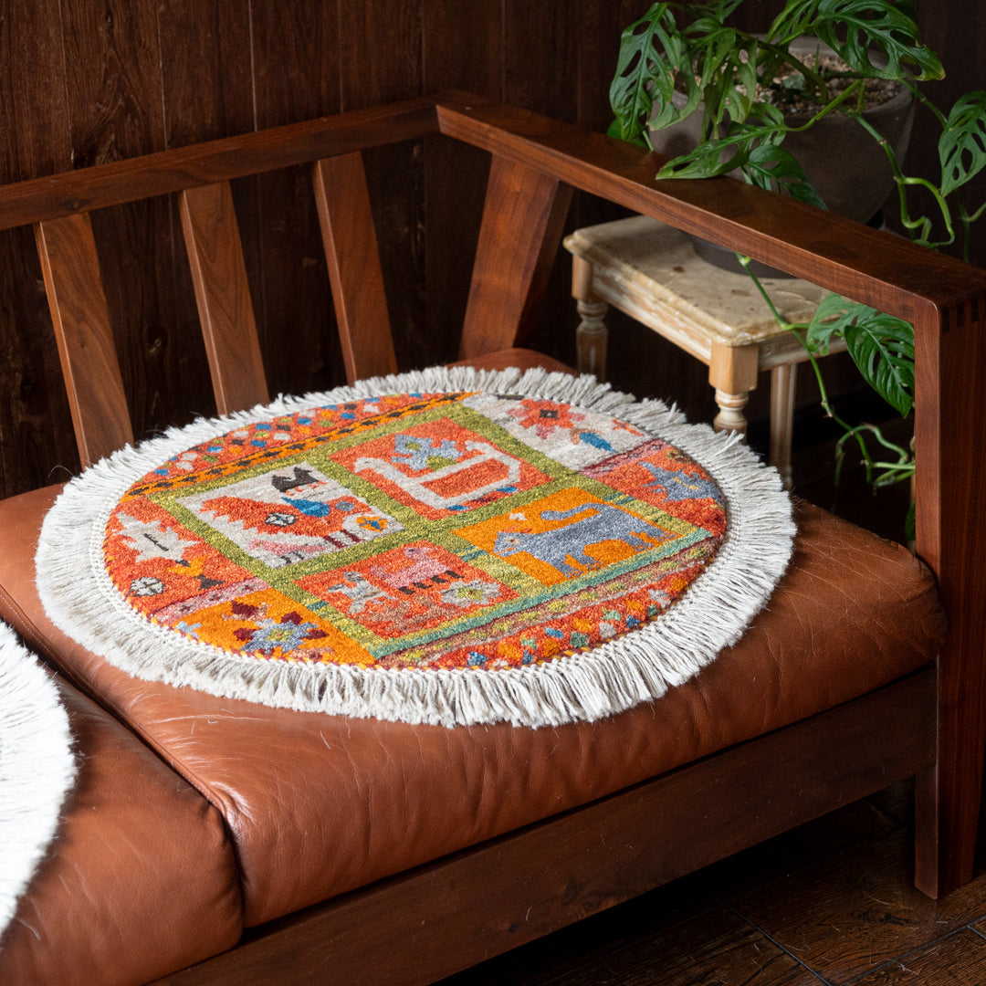 ギャッベ ペルシャ手織り絨毯 丸型 直径55cm – Persiadirect