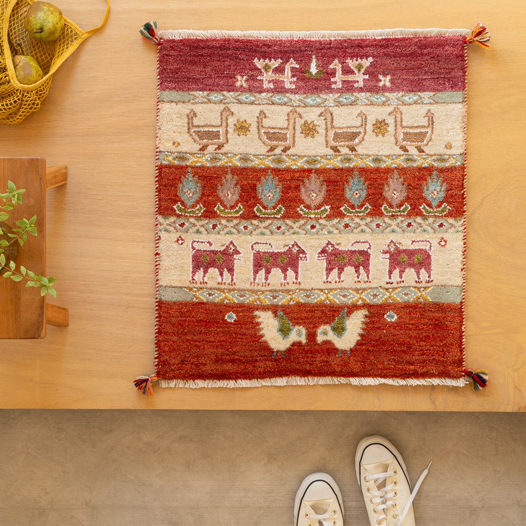 ギャッベ ペルシャ手織り絨毯 玄関マット 60×65cm – Persiadirect