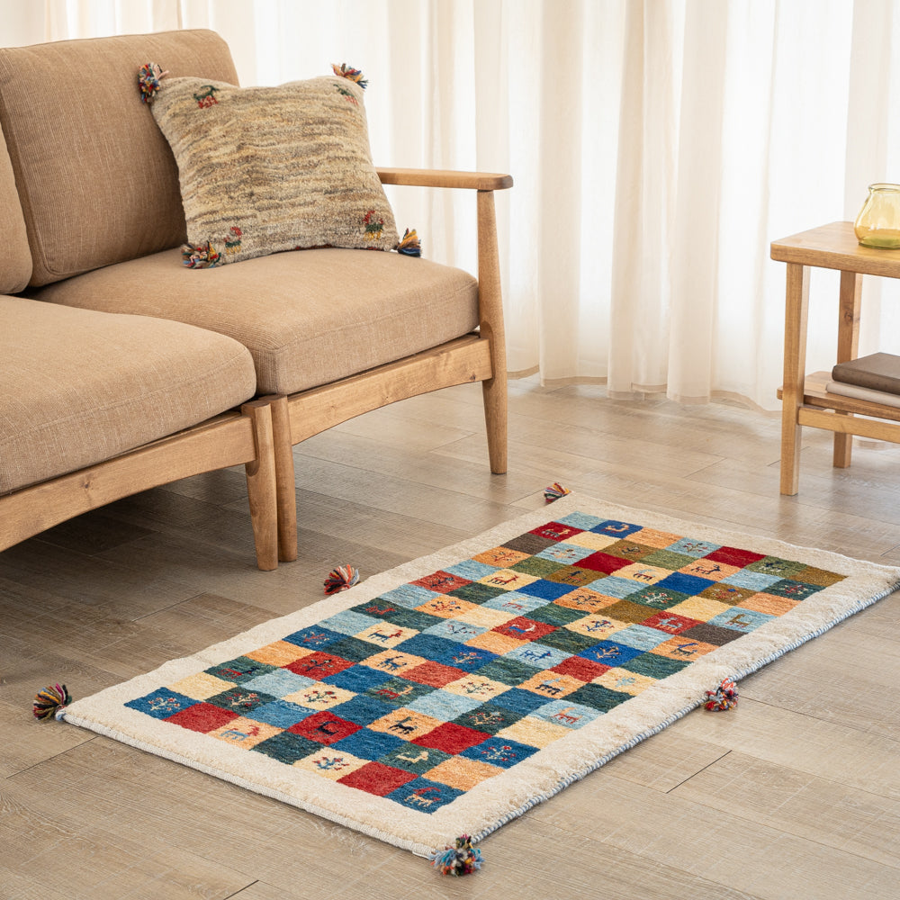 ギャッベ ペルシャ手織り絨毯 ラグ 63×115cm – Persiadirect