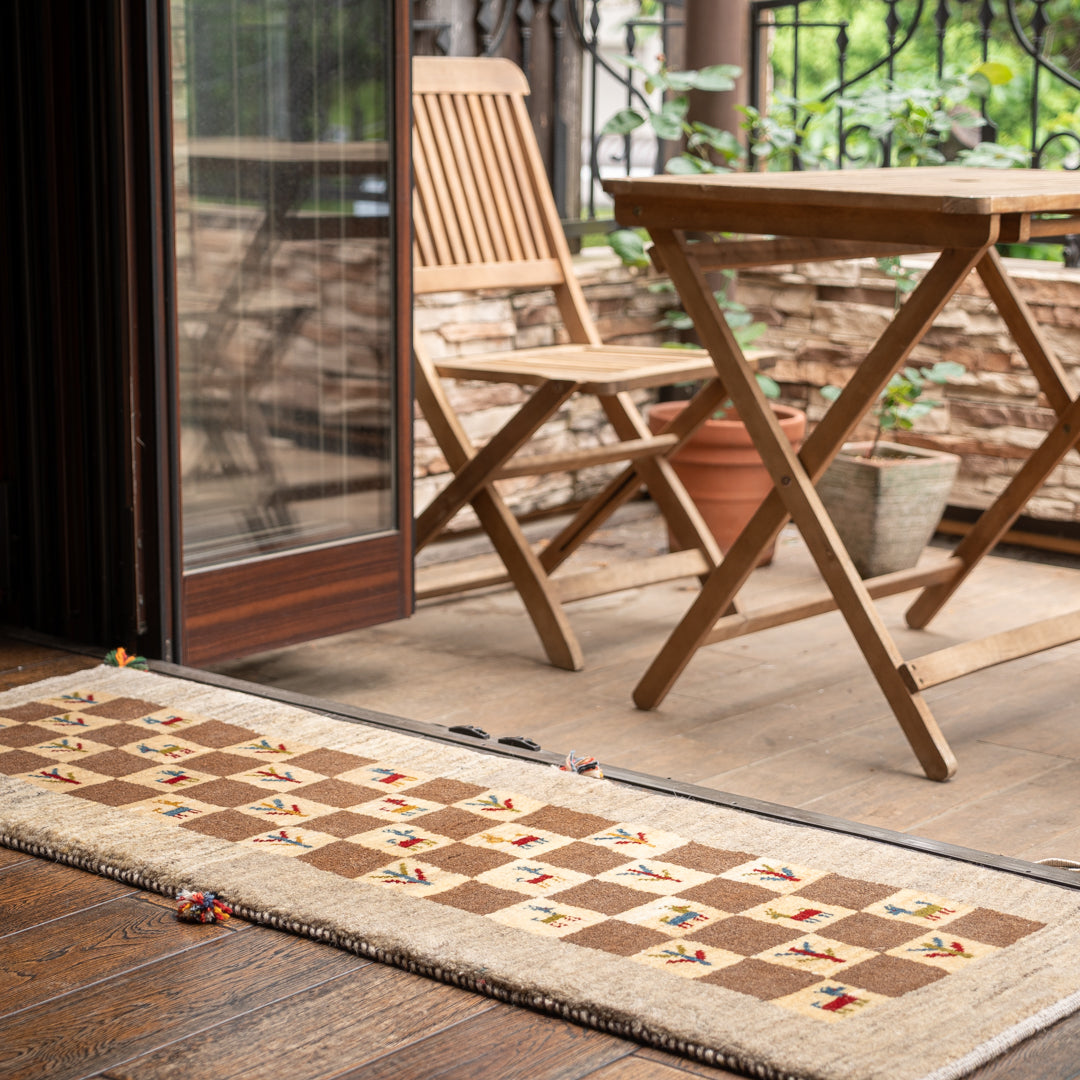 145x52cm ペルシャギャッベ ランナー (ギャベ) ペルシャ絨毯 ギャッベ ギャッベ ペルシャ手織り絨毯 ランナー（細長い） 52×148cm – Persiadirect