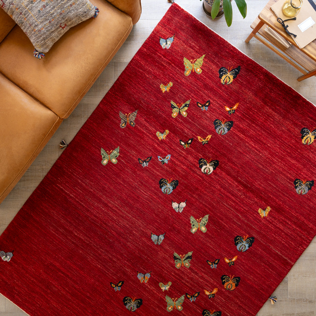 ゲリラSALEからのゲリラ価格　163×91cm　ギャッベ　ペルシャ絨毯　手織り 手織りペルシャ絨毯 ギャッベ 60x85cm