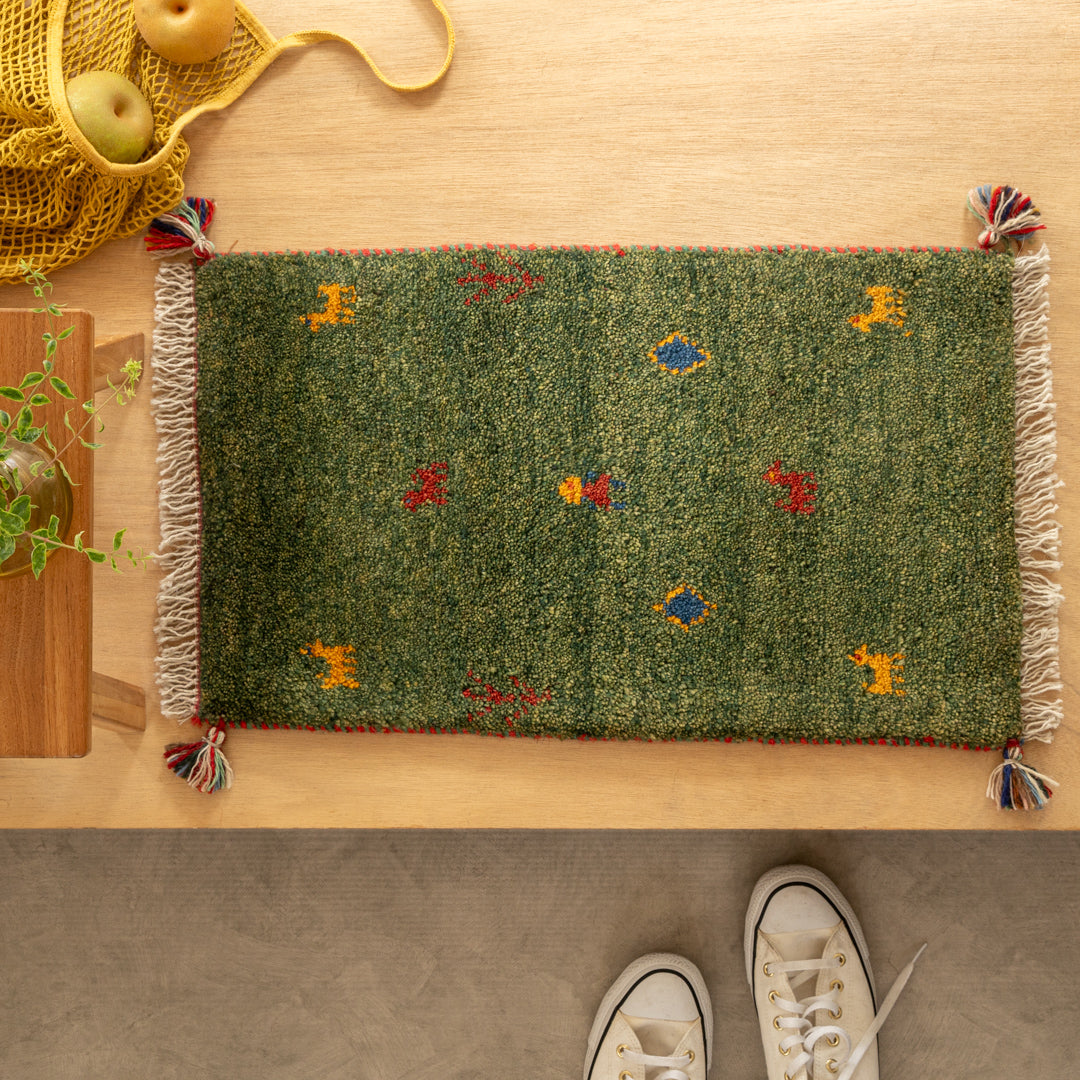 美品 ペルシャ ギャッベ ミニマット 2枚セット 【公式通販】