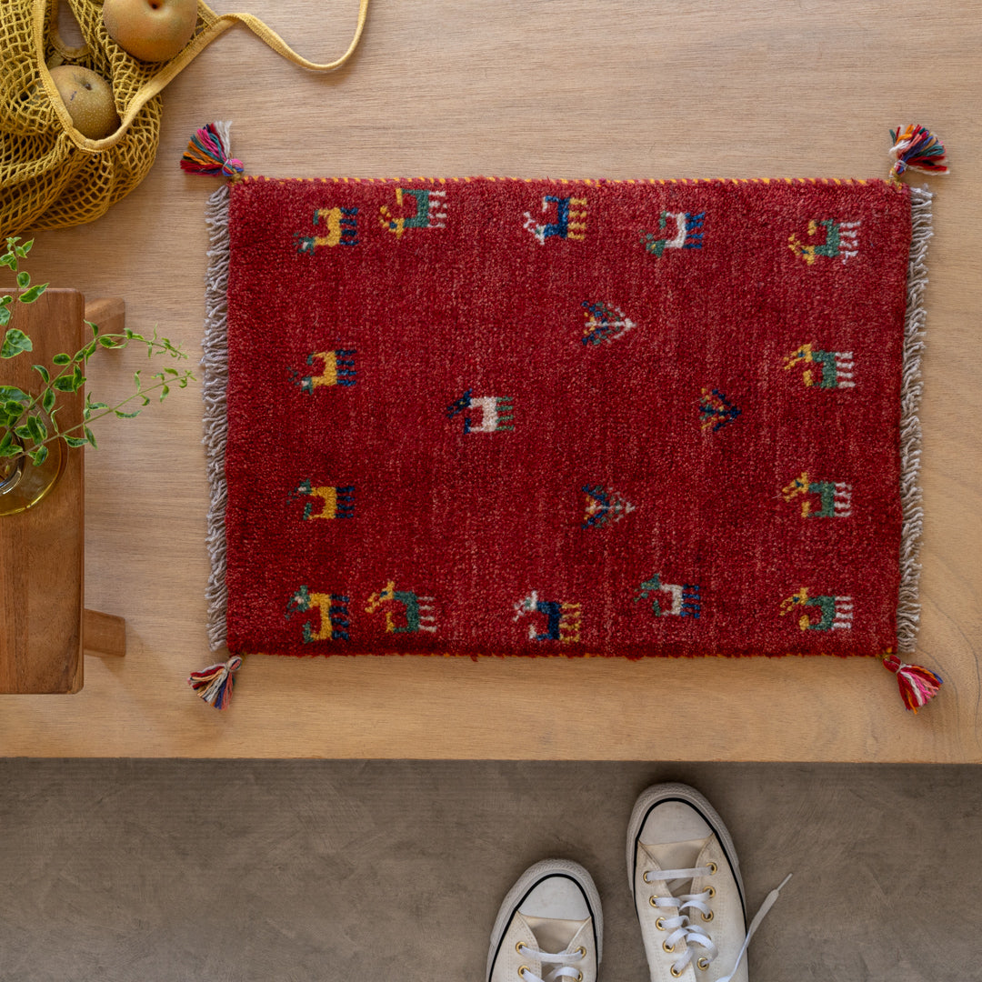 M2412 ペルシャ手織りギャッベ ミニギャッベ（玄関マット等