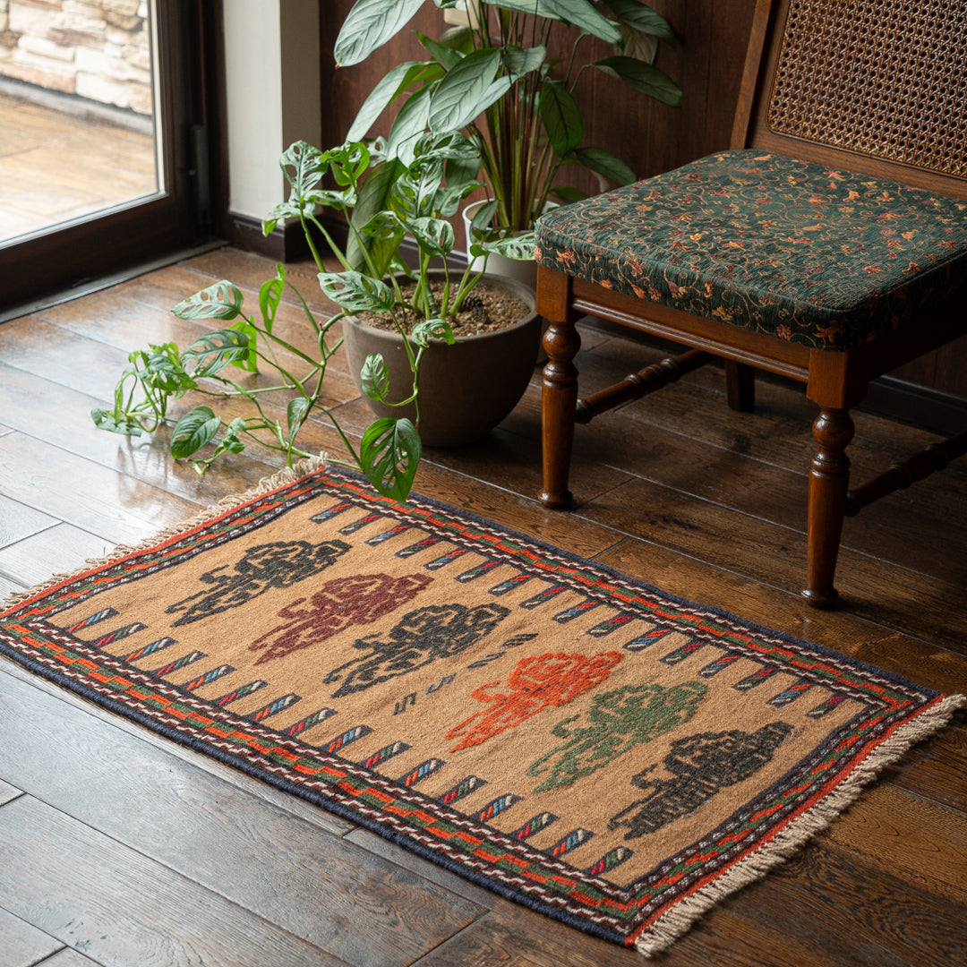 ペルシャ手織キリム ウール 玄関マット ホラサン 62×93cm – Persiadirect