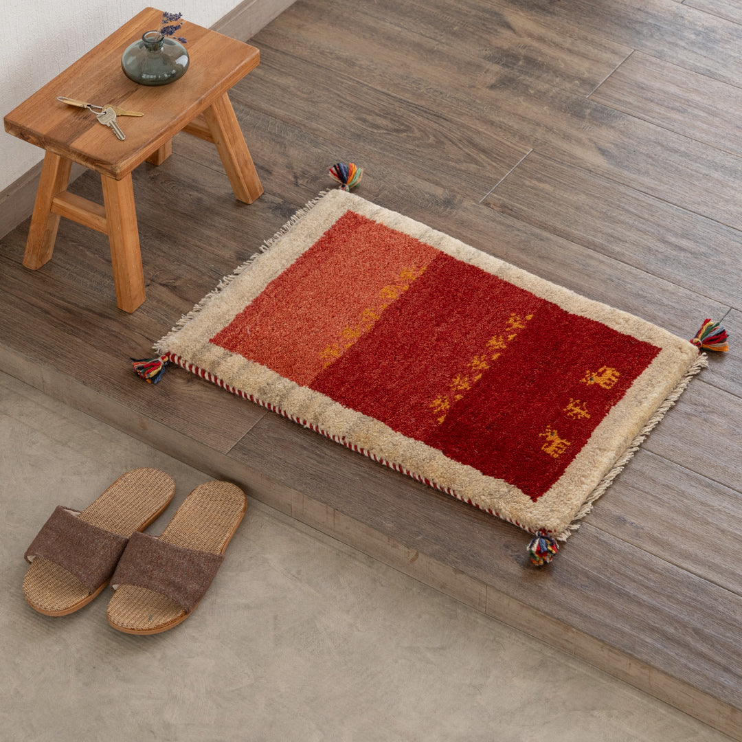 ギャッベ ペルシャ手織り絨毯 玄関マット 41×59cm – Persiadirect
