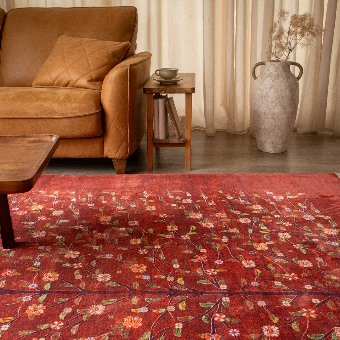 ペルシャカーペット ラグ ゼンデギ柄 レッド色 200×300cm OUTLET