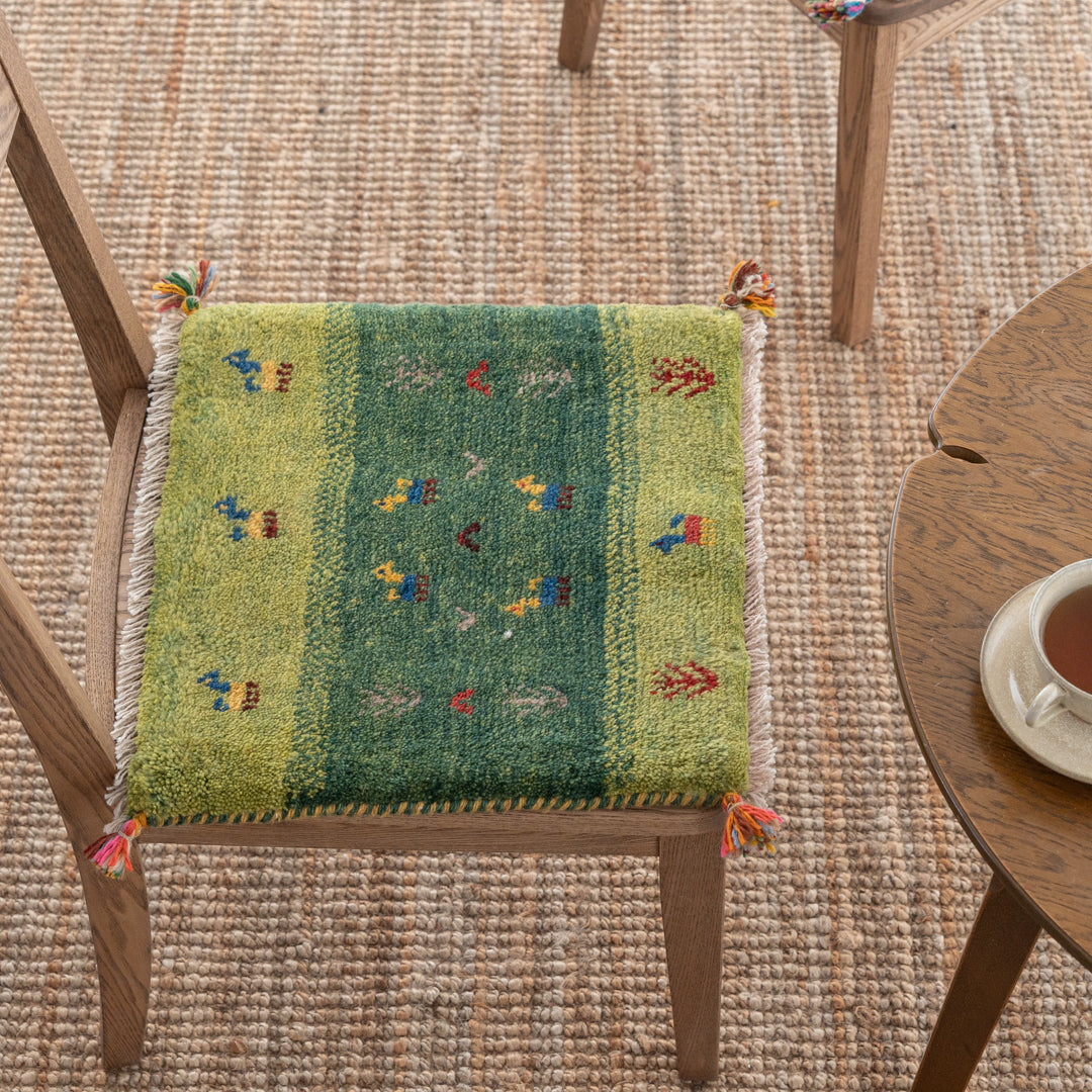 ギャッベ ペルシャ手織り絨毯 座布団 45×43cm – Persiadirect