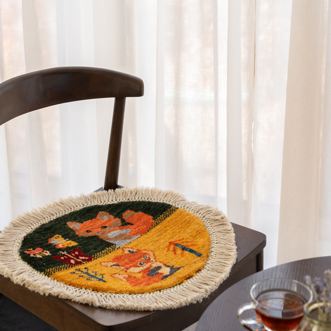 ギャッベ ペルシャ手織り絨毯 丸型 直径42cm – Persiadirect