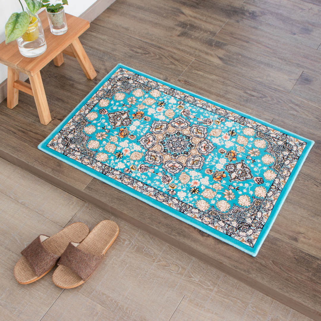 ペルシャ絨毯（機械織） スーザン柄 ブルー 50×80cm – Persiadirect