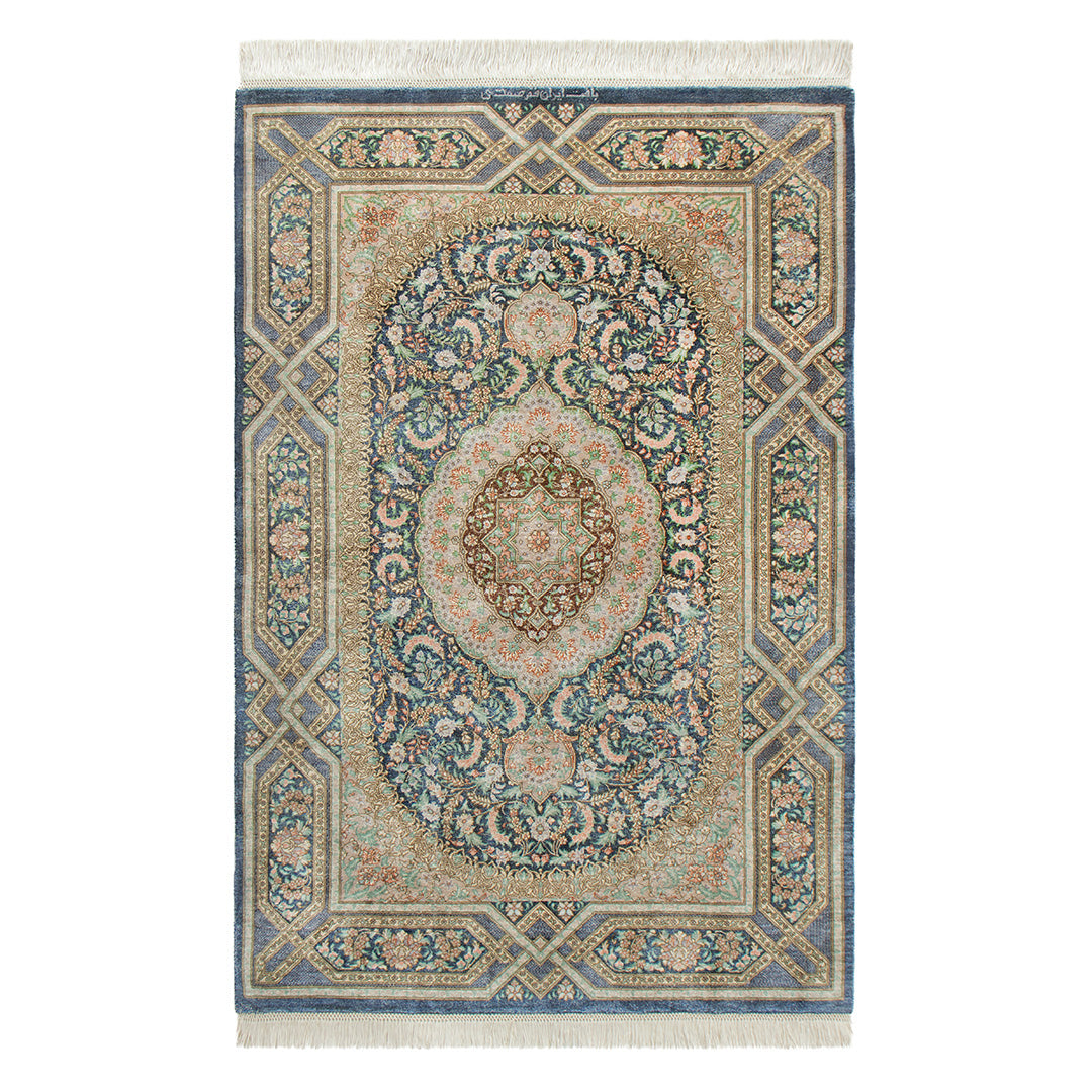 ペルシャ手織り絨毯 シルク ラグ クム 79×117cm – Persiadirect