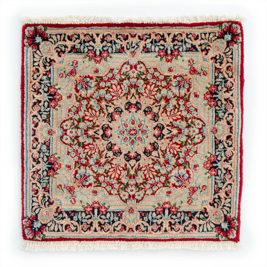 ペルシャ手織り絨毯 ウール 玄関マット ケルマン 50×50cm – Persiadirect