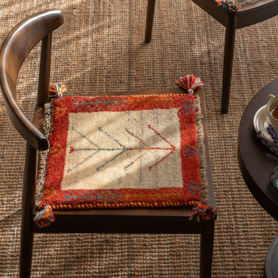 ペルシャ手織りギャッベ　約40×40cm　1枚