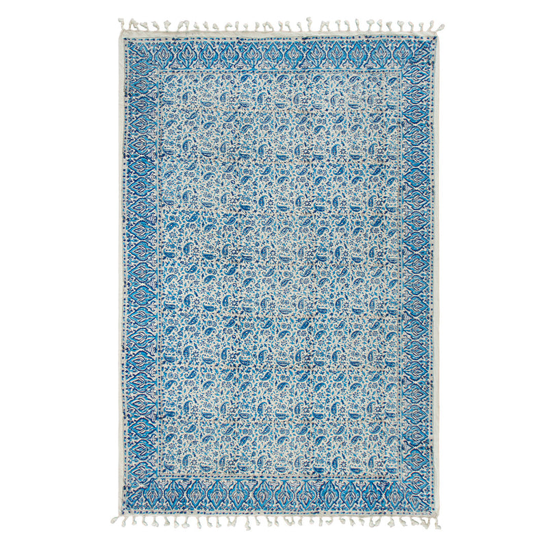 ペルシャ更紗　約100×150cm　総柄　ブルー