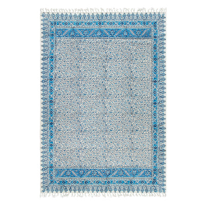 ペルシャ更紗　約100×150cm　総柄　ブルー