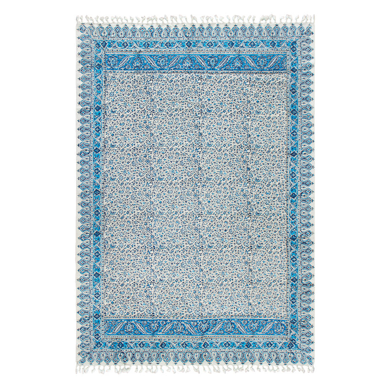 ペルシャ更紗　約100×150cm　総柄　ブルー