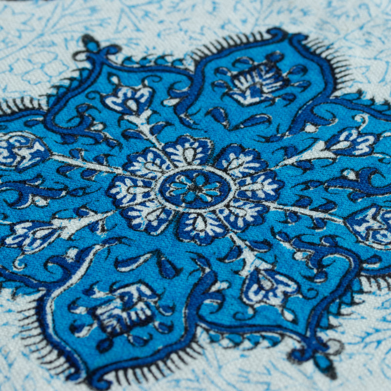ペルシャ更紗　約100×150cm　中心柄　ブルー