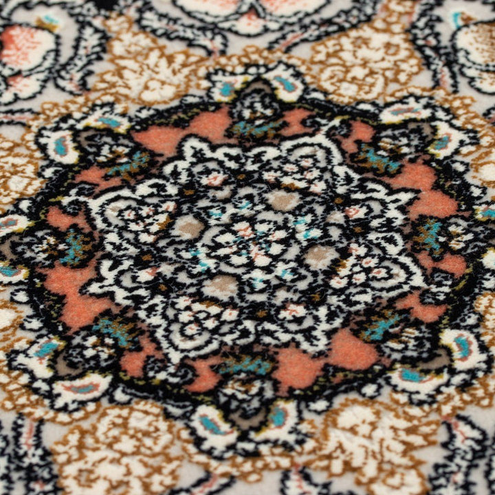 ペルシャカーペット玄関マット スーザン柄 ネイビー 50×80cm