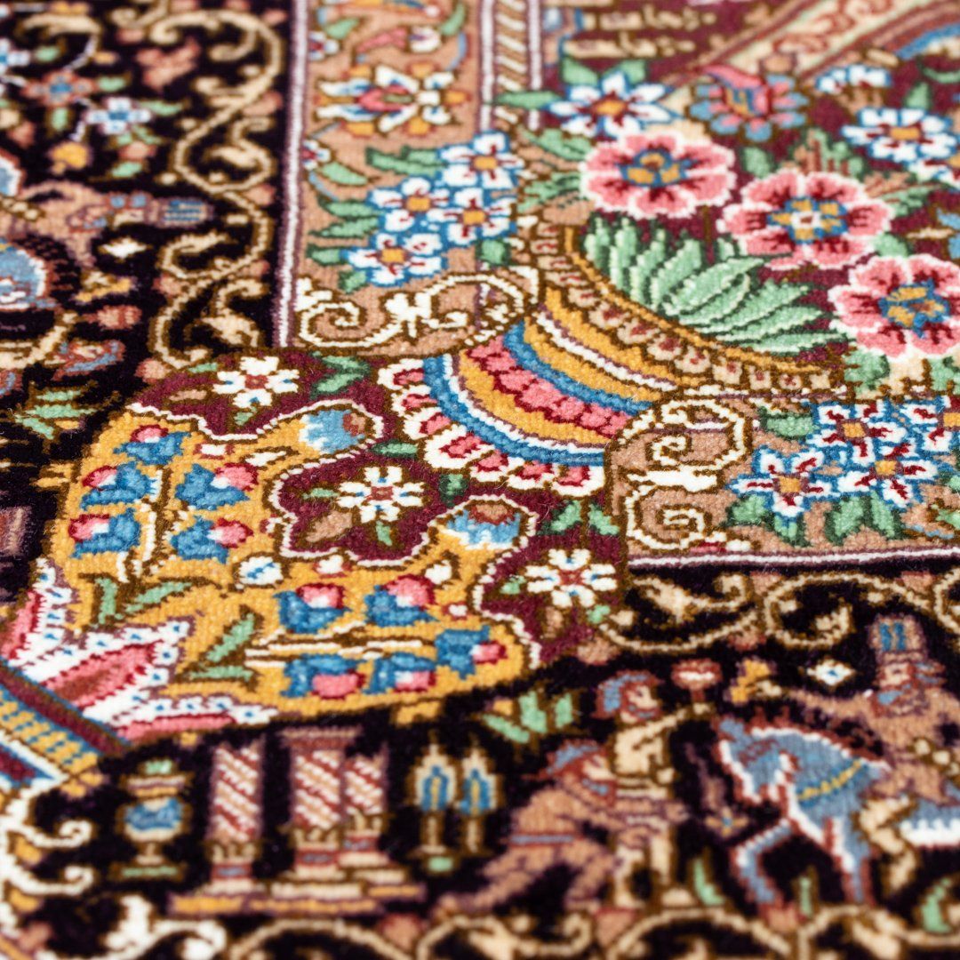 ペルシャ手織り絨毯 シルク ラグ クム 80×127cm – Persiadirect