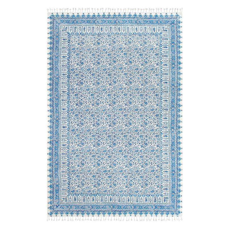 ペルシャ更紗　約130×200cm　総柄　ブルー
