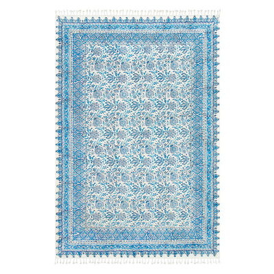 ペルシャ更紗　約130×200cm　総柄　ブルー