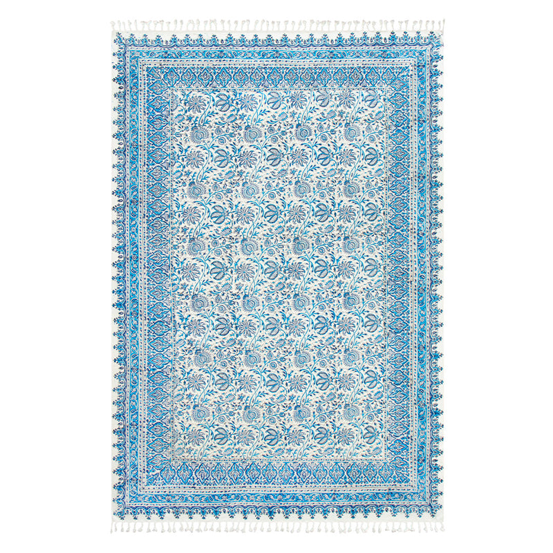 ペルシャ更紗　約130×200cm　総柄　ブルー