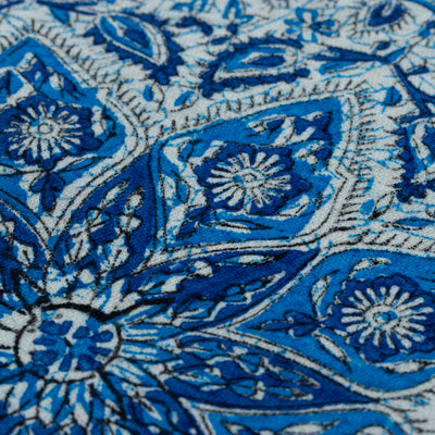 ペルシャ更紗　約130×200cm　中心柄　ブルー