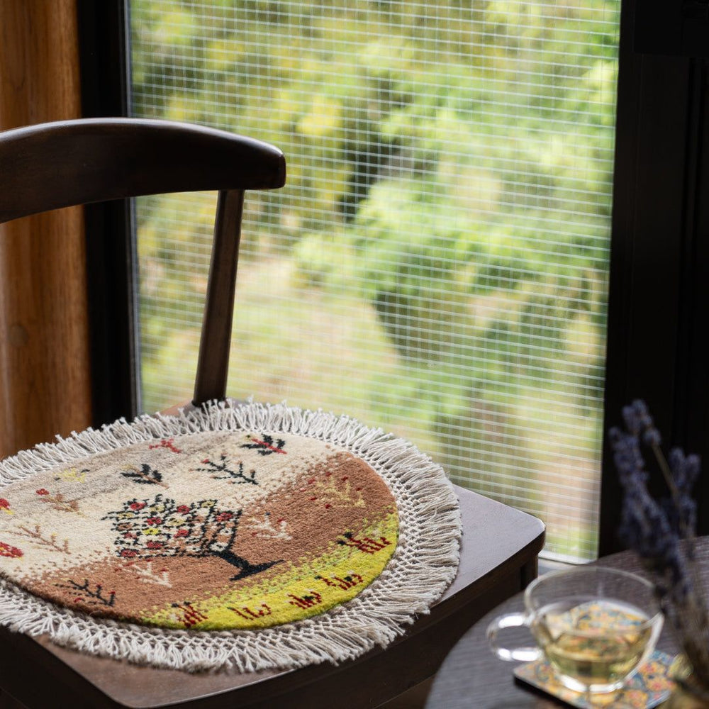 ギャッベ 丸形 直径約40cm – Persiadirect