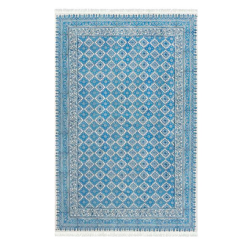 ペルシャ更紗　約150×240cm　総柄　ブルー