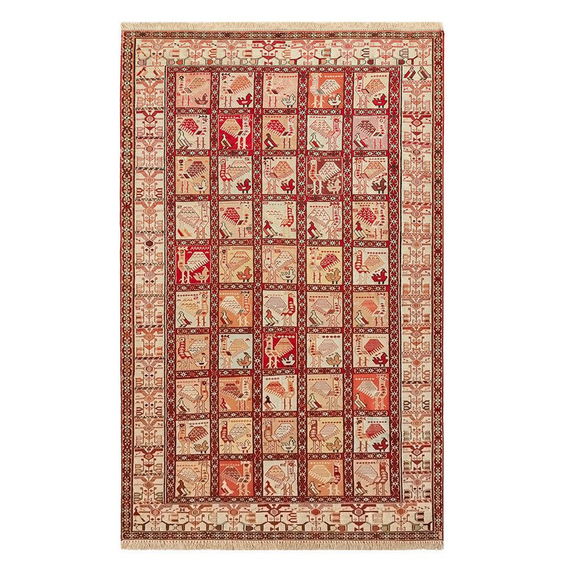 ペルシャ手織りキリム　シルク　ラグ　アルダビール　128×200cm
