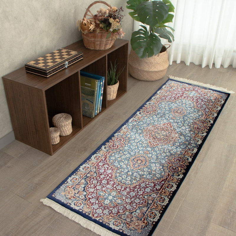 ペルシャ手織り絨毯　シルク　ランナー　クム　52×155cm