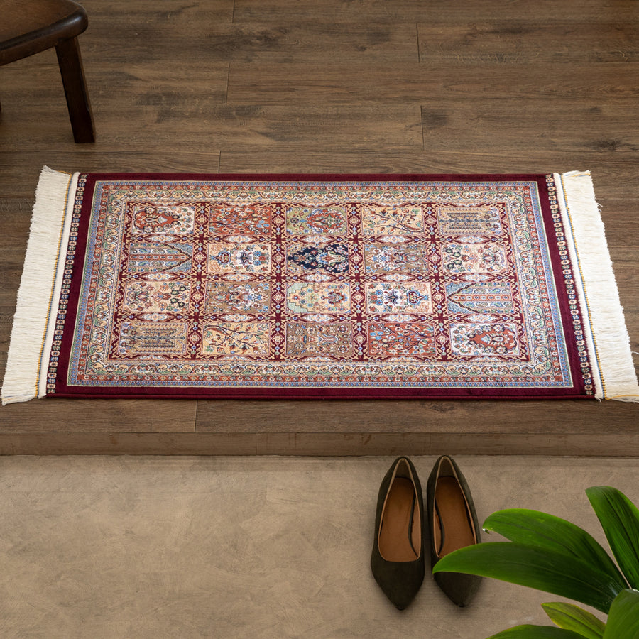 バンブーシルク絨毯　レッド色　149×226cm バンブーシルク絨毯レッド色149×226cm