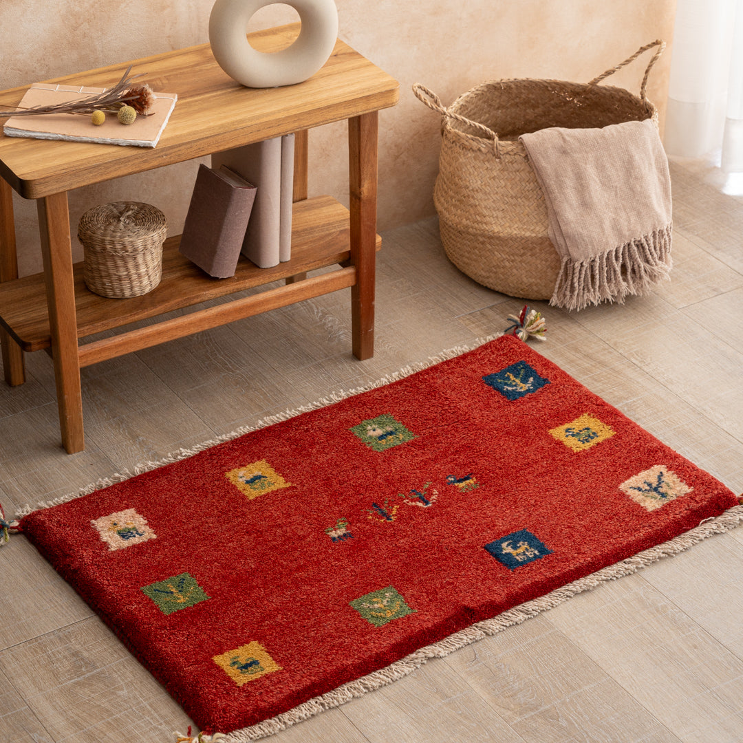 玄関マット64x90cm ペルシャ絨毯 ギャッベ 手織り カシュクリ ラグ MM1734 ペルシャ手織りギャッベ 玄関マット他 – Persiadirect
