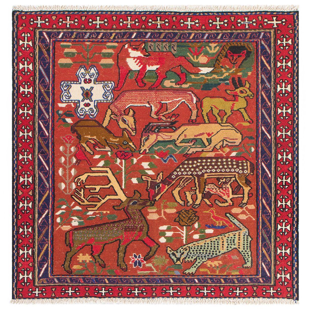 Y2744 ペルシャ絨毯 キリム ラグマット 手織り ウール 152×100㎝ Y2744 ペルシャ絨毯 キリム ラグマット 手織り ウール 152×100㎝