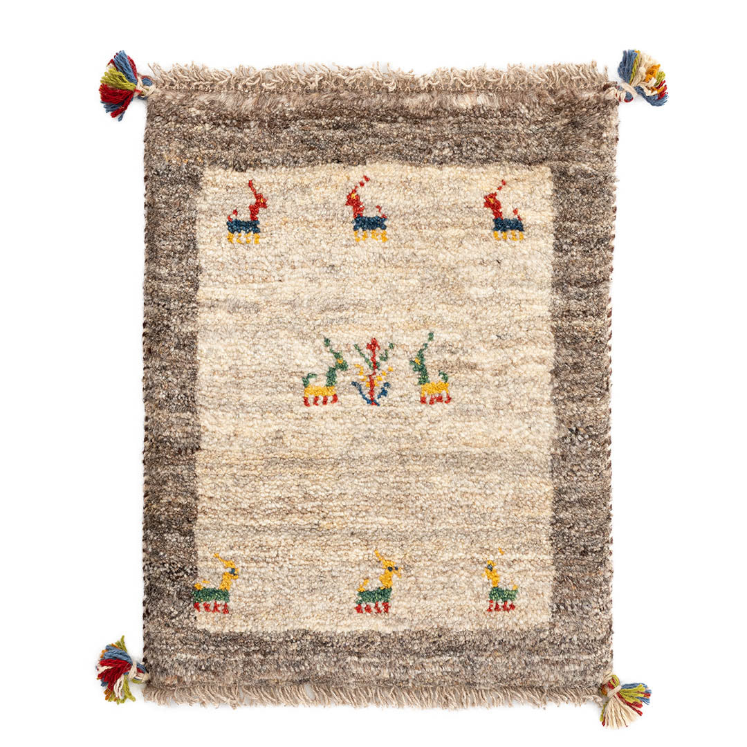 M2391 ペルシャ手織りギャッベ ミニギャッベ（玄関マット等