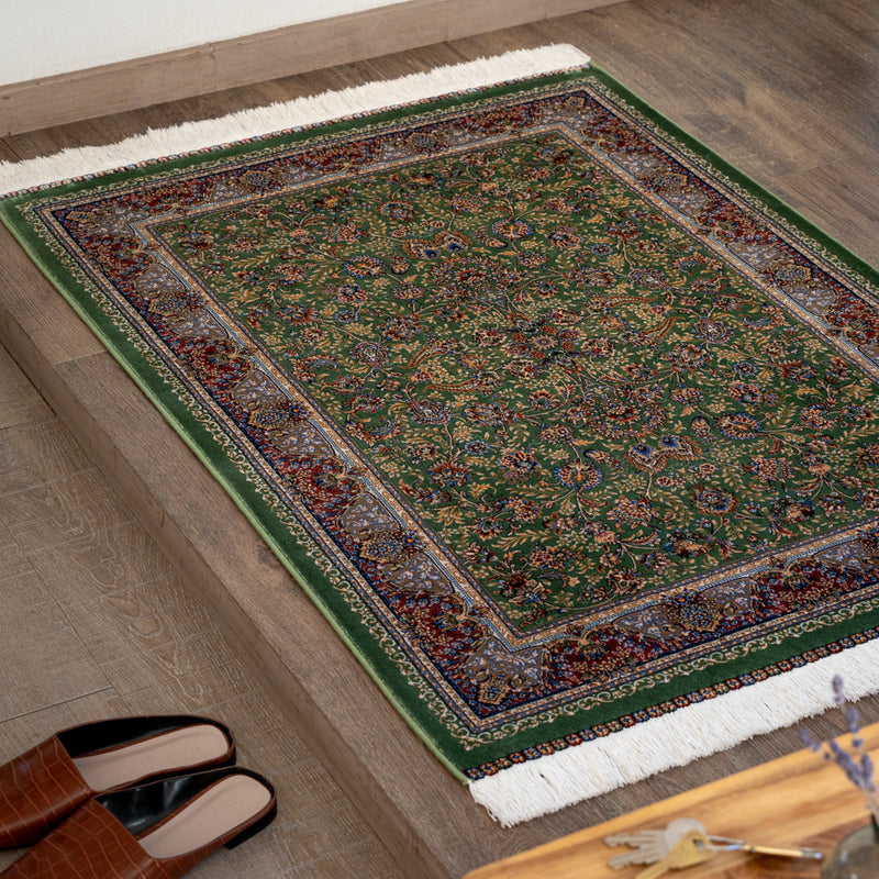 ペルシャ絨毯（機械織り） バンブーシルク 約80×120cm 玄関マットサイズ