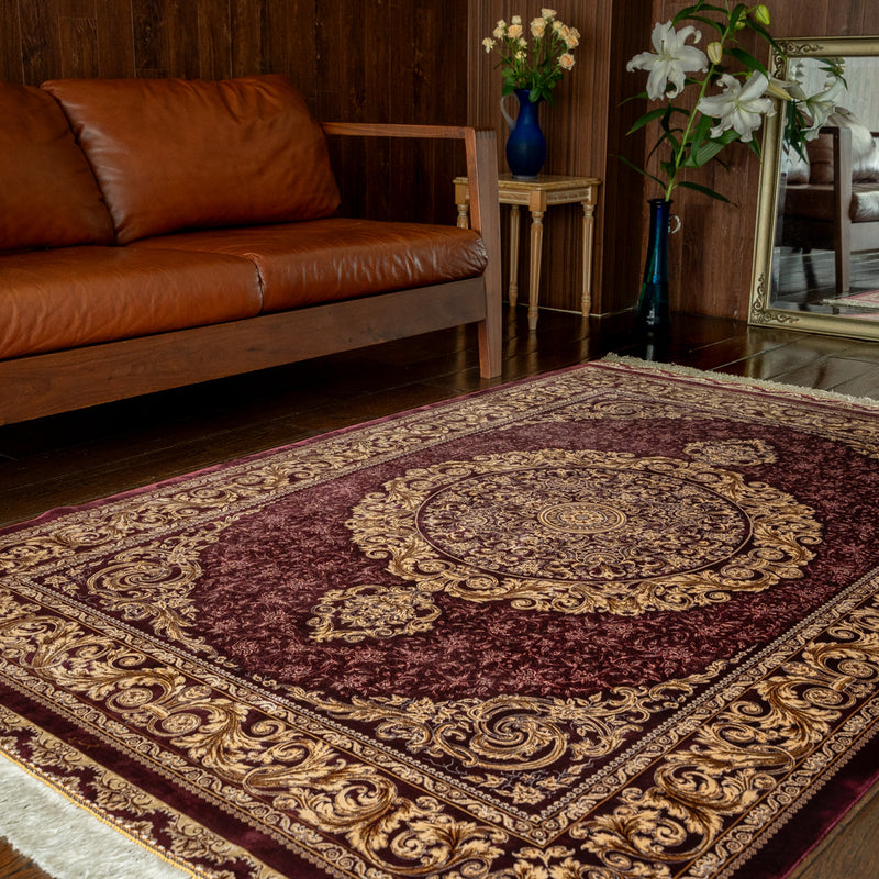 バンブーシルク絨毯　ラグ　132×202cm