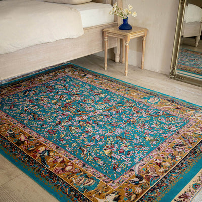 DO-16　ペルシャ絨毯（機械&手織り） バンブーシルク 約150×200cm ラグサイズ