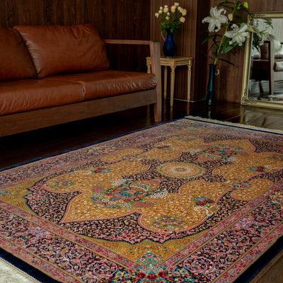 バンブーシルク絨毯　ラグ　132×200cm