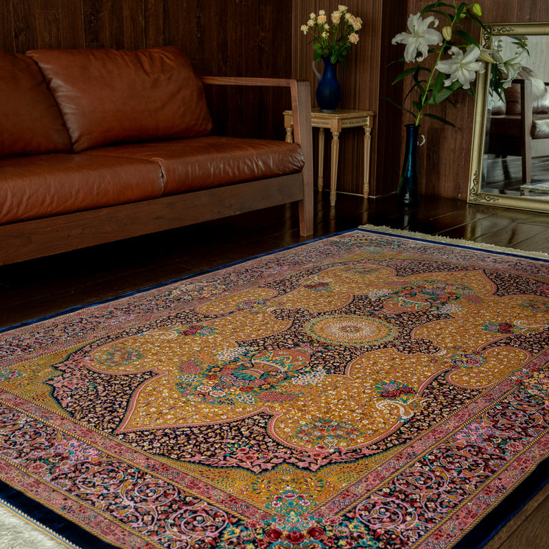 バンブーシルク絨毯　ラグ　132×200cm