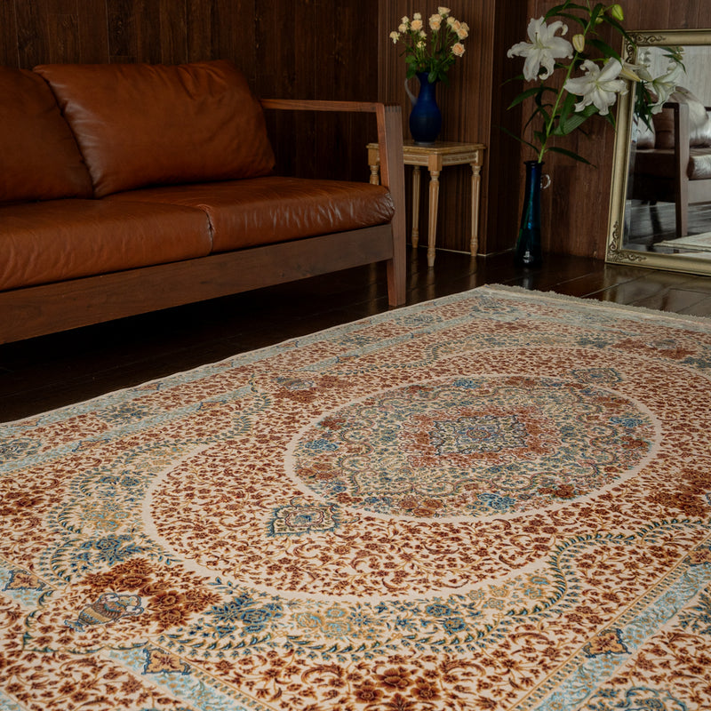 DO-29　ペルシャ絨毯（機械&手織り） バンブーシルク 約150×200cm ラグサイズ