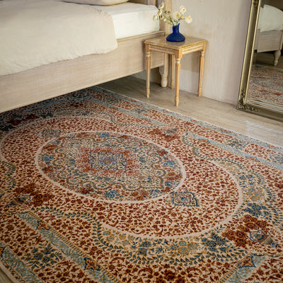 DO-29　ペルシャ絨毯（機械&手織り） バンブーシルク 約150×200cm ラグサイズ