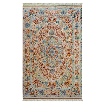 DO-29　ペルシャ絨毯（機械&手織り） バンブーシルク 約150×200cm ラグサイズ