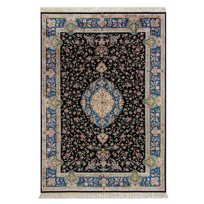 DO-30　ペルシャ絨毯（機械&手織り） バンブーシルク 約150×200cm ラグサイズ