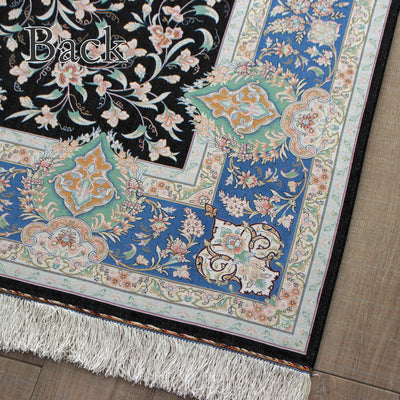 DO-30　ペルシャ絨毯（機械&手織り） バンブーシルク 約150×200cm ラグサイズ