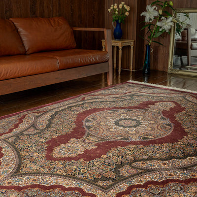 No3009　ペルシャ絨毯（機械織り） バンブーシルク 約150×200cm ラグサイズ