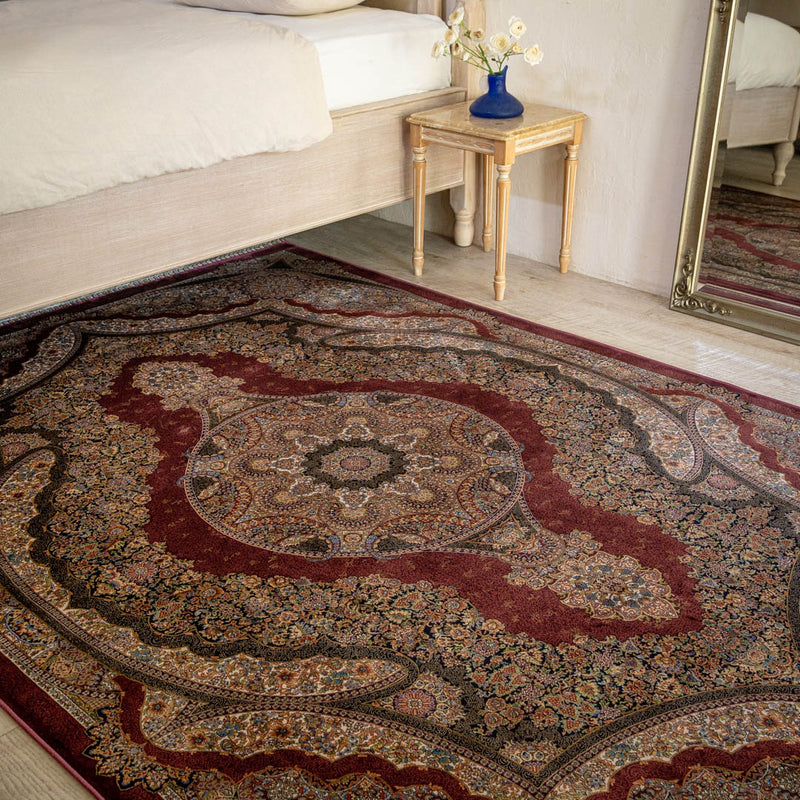 No3009　ペルシャ絨毯（機械織り） バンブーシルク 約150×200cm ラグサイズ