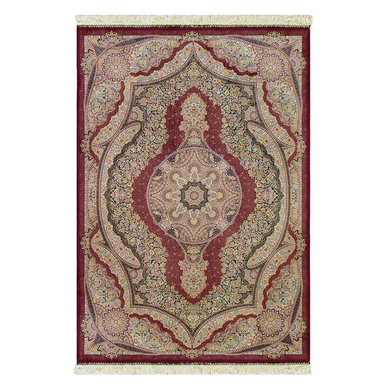 No3009　ペルシャ絨毯（機械織り） バンブーシルク 約150×200cm ラグサイズ