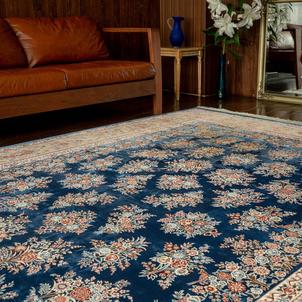 バンブーシルク絨毯 パープル色 200×300cm バンブーシルク絨毯